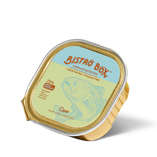 OPET Premium Pate & Smooth Mousse Bistro Box for Cats 40g*4, Cod & Fish Premium Pate