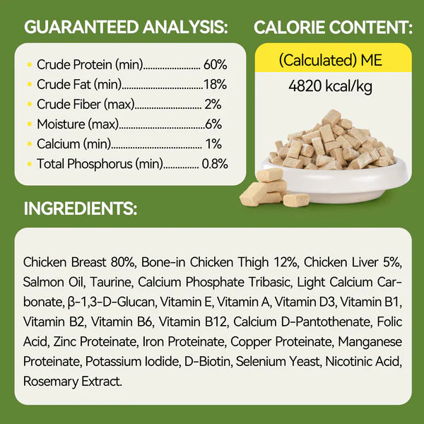 OPET Freeze Dried Pet Food for Cats & Dogs, Freezed Dried Chicken 283g (10 oz)