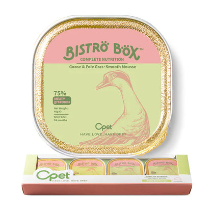 OPET Premium Pate & Smooth Mousse Bistro Box for Cats 40g*4, Goose Smooth Mousse