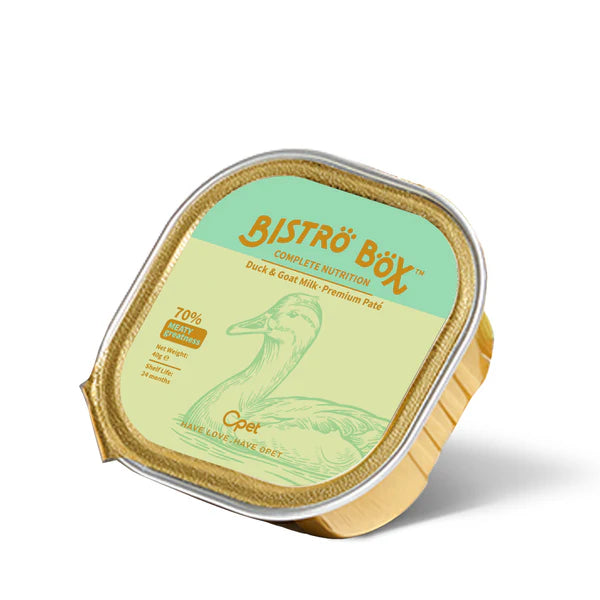 OPET Premium Pate & Smooth Mousse Bistro Box for Cats 40g*4, Duck & Goat Milk Premium Pate