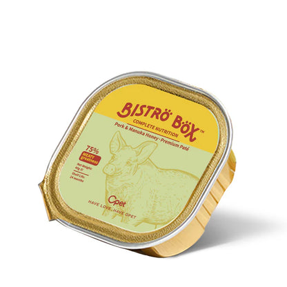 OPET Premium Pate & Smooth Mousse Bistro Box for Cats 40g*4, Pork & Manuka Honey Premium Pate