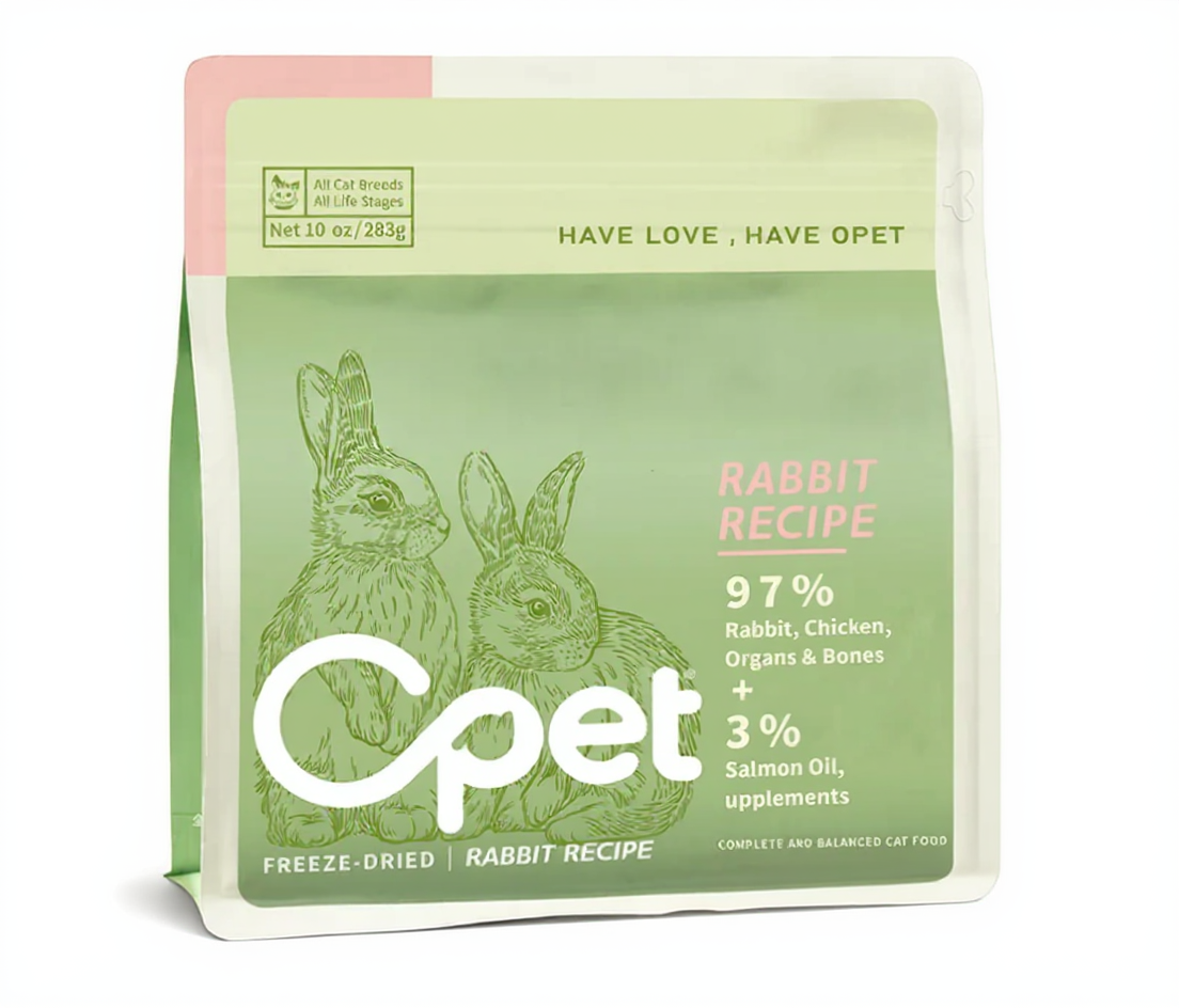 OPET Freeze Dried Pet Food for Cats & Dogs, Freezed Dried Rabbit, 283g (10 oz)